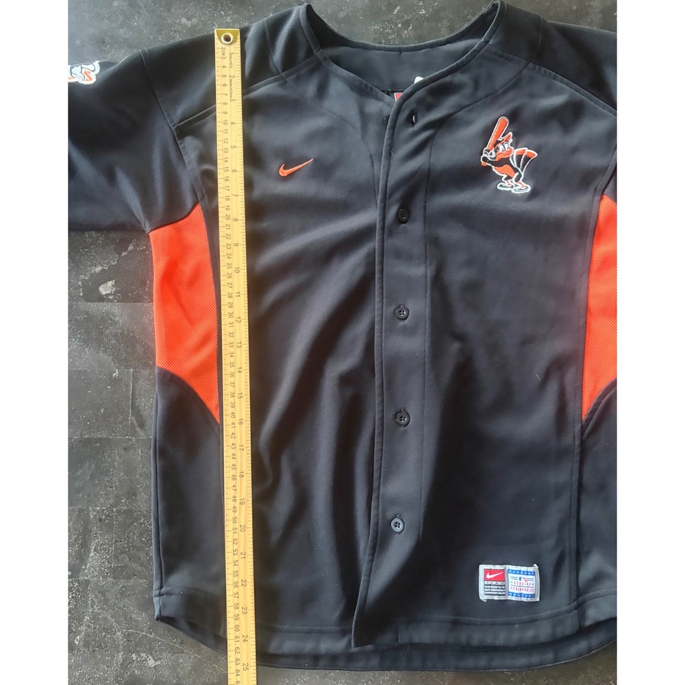 Nike Miguel Tejada Orioles Jersey Black Orange Youth Kids 16-18 MLB Baseball - Picture 10 of 13